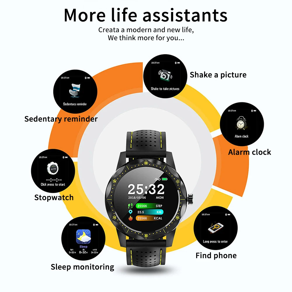 BORUIT Smart Watch SKY1 PRO IP68 Bluetooth Heart Rate Monitor Clock Men Women Smartwatch For iphone Android phone