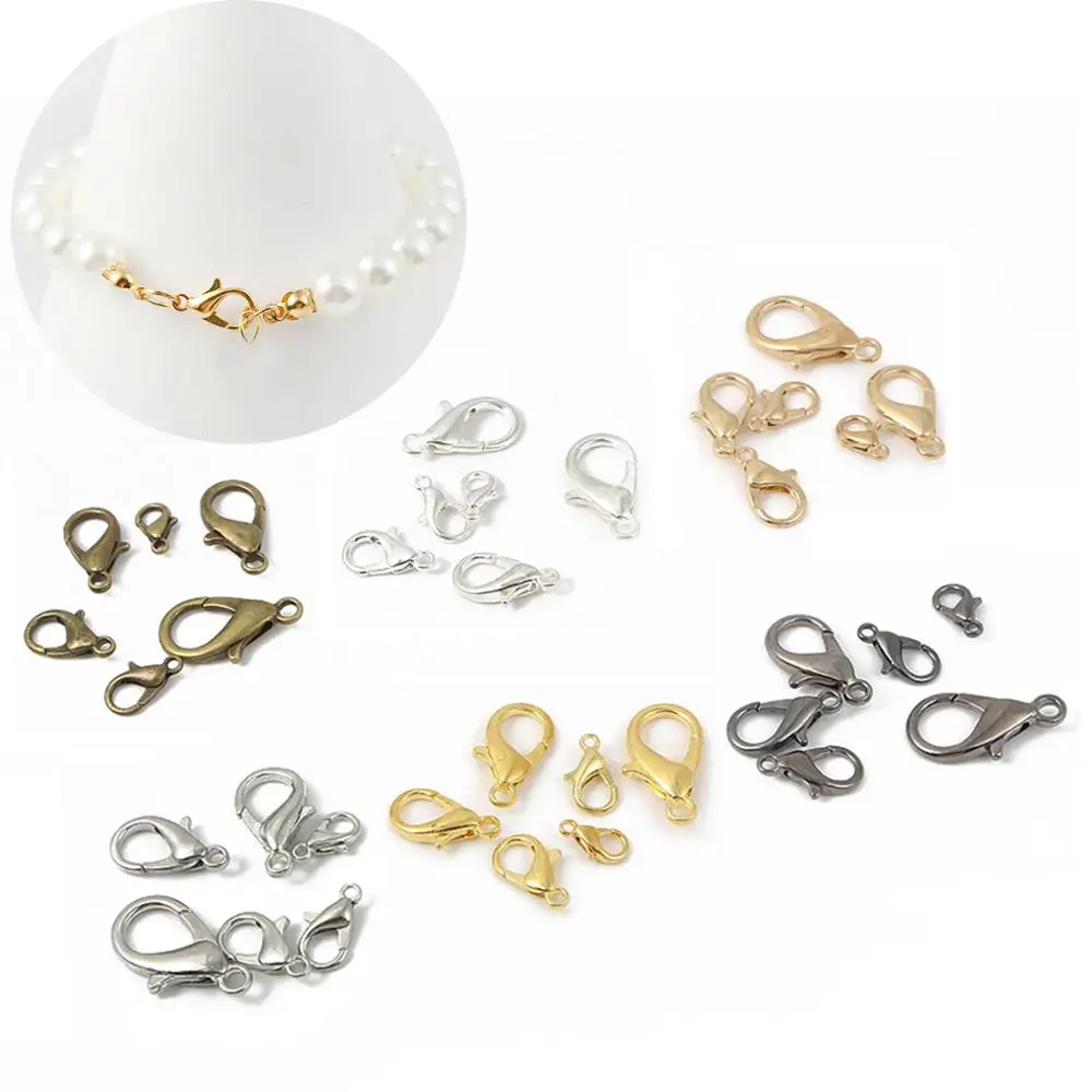 20-50pcs 10/12/14/16/18/21mm Metal Alloy Lobster Clasps Hooks For DIY Bracelet Necklace Chain Jewelry Findings Accessories | Украшения и