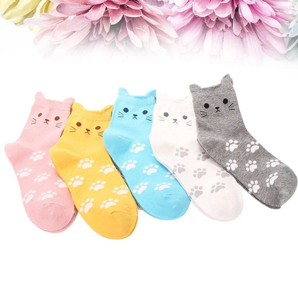 5 пар женские забавные носки хлопковые с кошками и животными новинка забавный