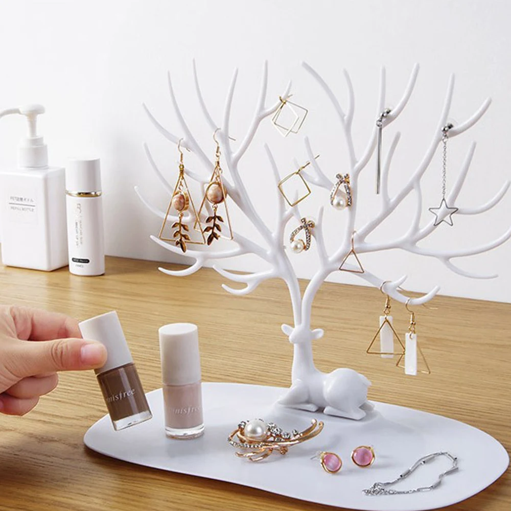  Cute Deer Earrings Jewelry Display Tree of Life Necklace Rings Jewelry Displays Stand Tray Tree Sto