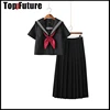 Basic JK uniform dress orthodox black Guanxi Lapel improved white three sailor suit Japanese summer student SCHOOL UNIFORM suit 2