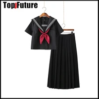 Basic JK uniform dress orthodox black Guanxi Lapel improved white three sailor suit Japanese summer student SCHOOL UNIFORM suit 2
