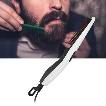 

Shampoo Brush Multi-Functional Heating Beard Styling Comb Men Hair Mustache Stereotyping Comb EU Plug 220V