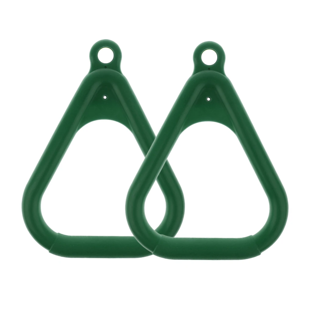2pcs Swing Set Replacement Rings Trapeze Handles Parts, Kids Swingset Hanging Ring Jungle Gym Accessories - Dark Green