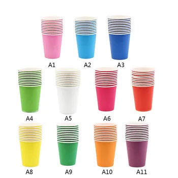 

10 Pcs/set DIY Colour Paper Cups Wedding Party Picnic Tableware Disposable Cups