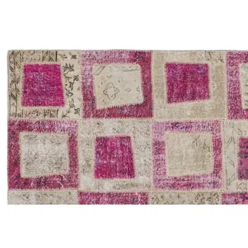 

Handmade Pink Vintage Overdyed Patchwork Area Rug 160x230 Cm-5'3''X7'7''