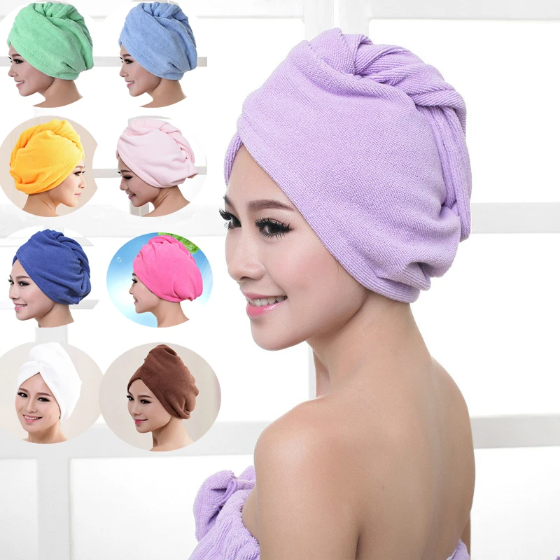 Kids Quickly Dry Hair Hat Girls Ladies Towels Cap Washcloths Cute Head Wrap Hats 