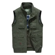 Middle-aged Men's Spring And Autumn Bags Waistcoat Thin Double-sided Wear Stand Collar Lard-bucket Business Pure Cotton Casual L