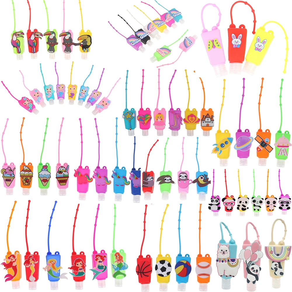 

1pc Random Silicone Hand Sanitzer Holder Key Chain Key Hook Hand Sanitizer Dispensing Portable Hang Dispenser 30ML Distributor