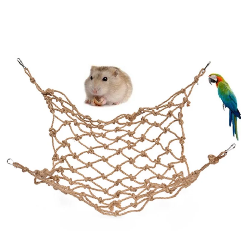 

Parrot Toy Climbing Net Bird Toy Swing Rope Net Bird Stand Net Hammock With Hook Bird Hanging Climbing Chewing Biting Toys