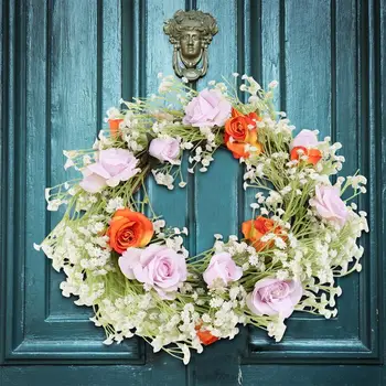 

Wedding Door Wreath Simulated Flower Gypsophila Door Garland Wedding Supplies Household Furniture Adornement Colorful