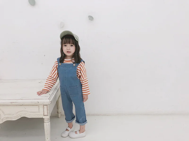 Zmbaby2019; сезон весна; стиль для девочек; Южная Корея; детская одежда для мальчиков; ковбойские подтяжки для маленьких девочек; брюки