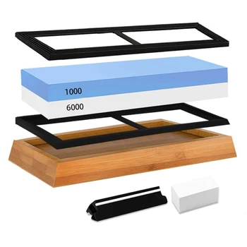 

Whetstone 1000 6000-Knife Sharpening Stone - Best Knife Sharpening Kit with Angle Guide,Flattening Stone Leather Strop