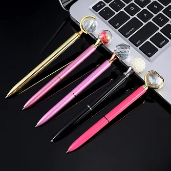 

Various shapes of metal ballpoint pen, crown diamond elk crystal pen, pearl globe, rhinestone pen