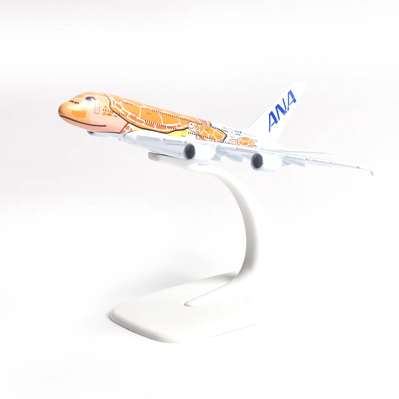 JASON TUTU 16CM ANA sea turtle painting Airbus A380 Airplane Model Aircraft Model Diecast Metal Planes Model All Nippon Airways 6
