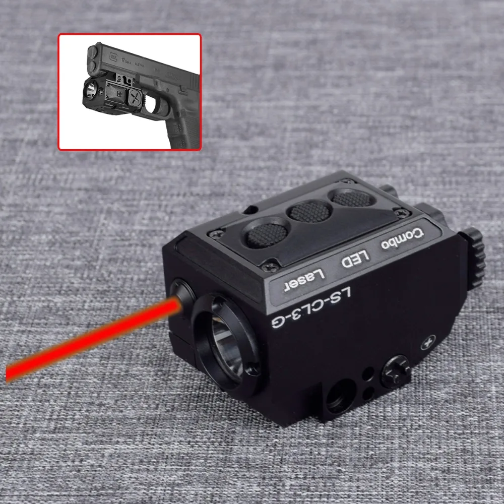 Combo Tactical Weapon Flashlight + Red/Green Laser Sight For Pistol Gun Rifle Self Defense Hunting With Picatinny Rail