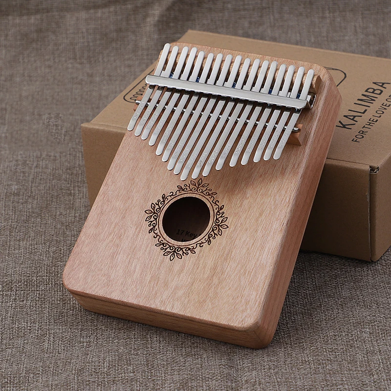 Kalimba 17 Keys Thumb Piano High Quality Wood Mahogany Mbira Body Musical Instrument Gift With Learning Book Tune Hammer
