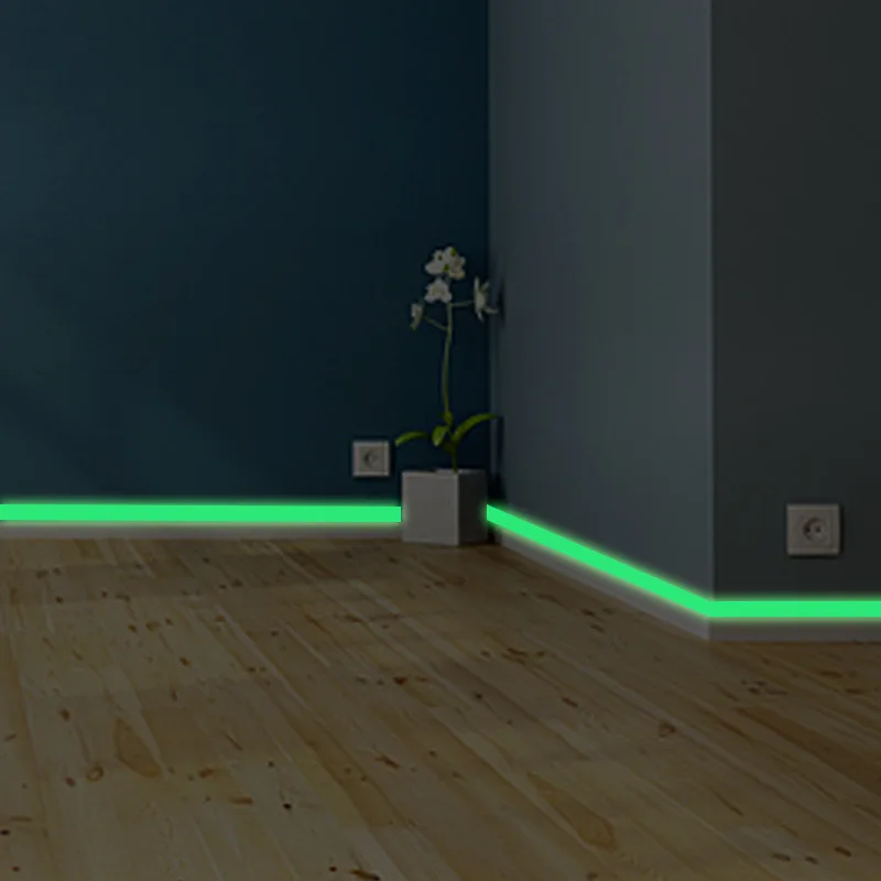 Decal Strip-Stickers Baseboard Luminous-Band Bedroom Living-Room Home-Decoration Glow-In-The-Dark