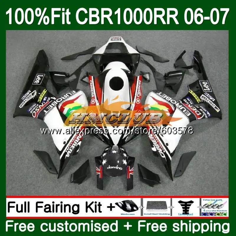 Литьевая форма для HONDA CBR 1000 RR CBR 1000RR 2006 2007 80CL. 58 белый черный корпус CBR1000 RR CBR1000RR 06 07 OEM обтекатели - Цвет: No. 1