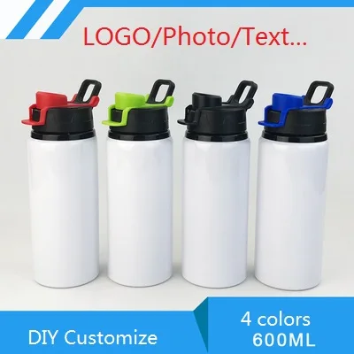 600ML Bottle 4 colors DIY Colorful Print Photo Portable Aluminium For Travel Sport