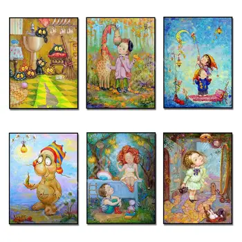 

DIY Diamond Painting Little Girl Dream Rhinestones Cross Stitch Full Square/Round Drill Diamond Embroidery Home Decor Needlework