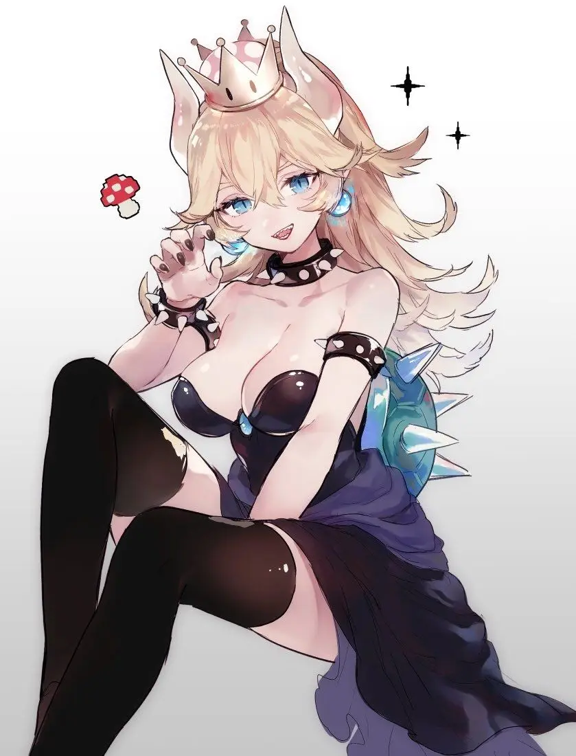 Black Dress Аниме Супер Марио Косплей Костюм принцессы Bowsette Kuppa Koopa принцесса король бу косплей платье Хэллоуин вечерние женские платья - Цвет: Black Dress