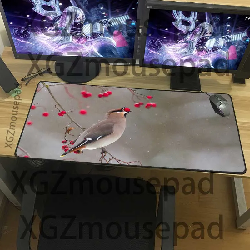 XGZ Landscape Large Gaming Mouse Pad Precision Black Lock Edge Animal Bird Custom Computer Table Ma