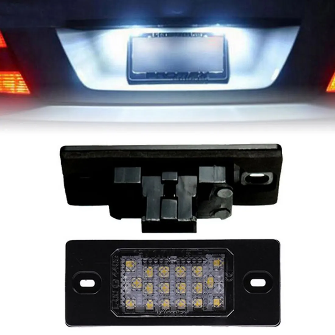 Для VW HAUSNN Touareg Tiguan Golf 5 Passat B5 есть 2 шт. безотказный белый 18SMD светодиодный светильник номерного знака