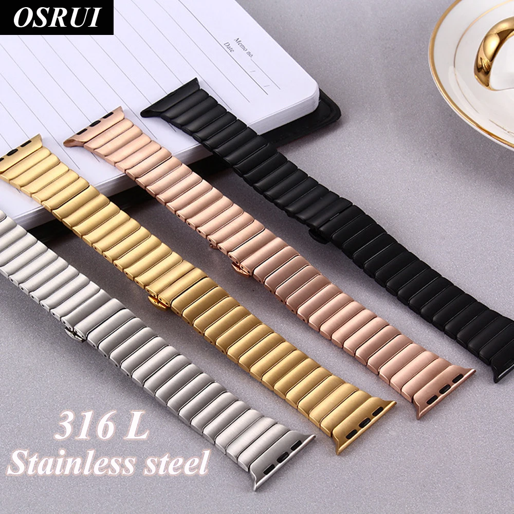 Ремешок для apple watch 4 band 44 мм 40 correa iwatch 42 38 3 2 браслет из нержавеющей стали pulseira
