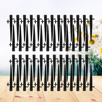 

100pcs Irrigation Dripper Inserting Ground 360 Degree 8 Holes Adjustable Water Dripper Sprinkler for Yard Park Garden