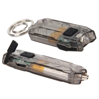 

1Pcs LED Keychain Flashlight Key Chain USB Rechargeable Portable 45LM 2 Modes Tube Keyring Light Lamp Torch
