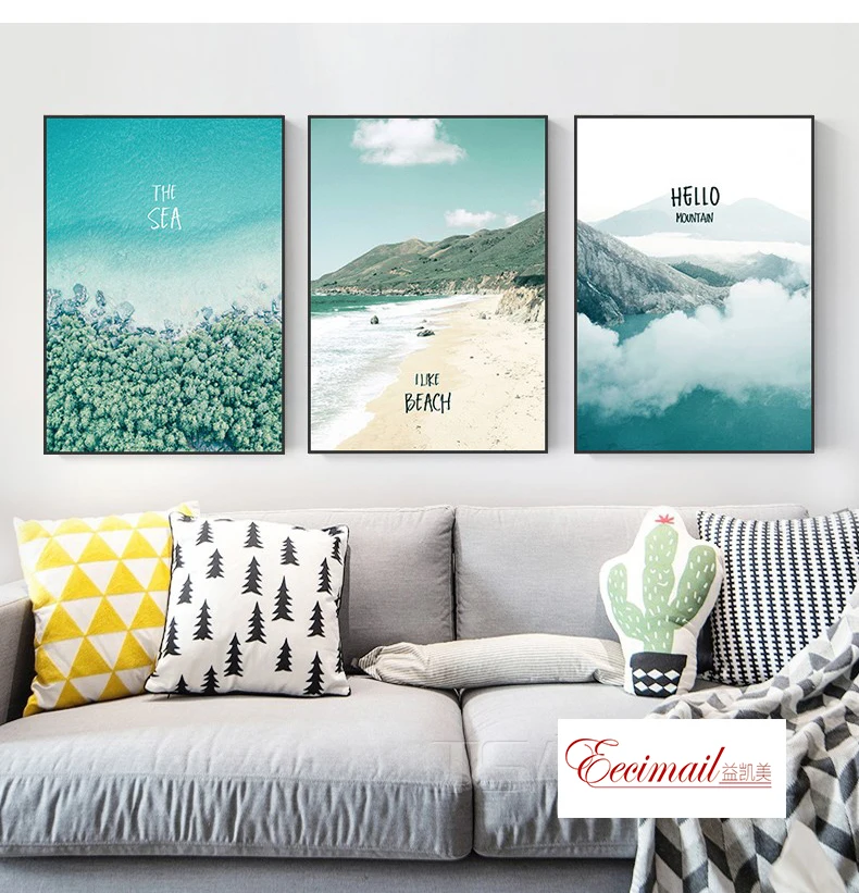 EECAMAIL Nordic Diamond Embroidered Living Room Triptych Diamond Painting Full Modern Simple Fashion Atmosphere Bedroom Landscap