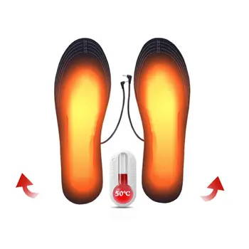 

USB Electric Heated Insoles Women Men Heating Shoe Insole Winter Warm Insoles For Shoes Boots Heater Warm Foot Pads Insert