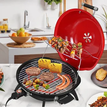

Techwood Electric BBQ Grill Indoor Outdoor Picnic Party Home Garden Camping Roasting Barbecue Stand Grill