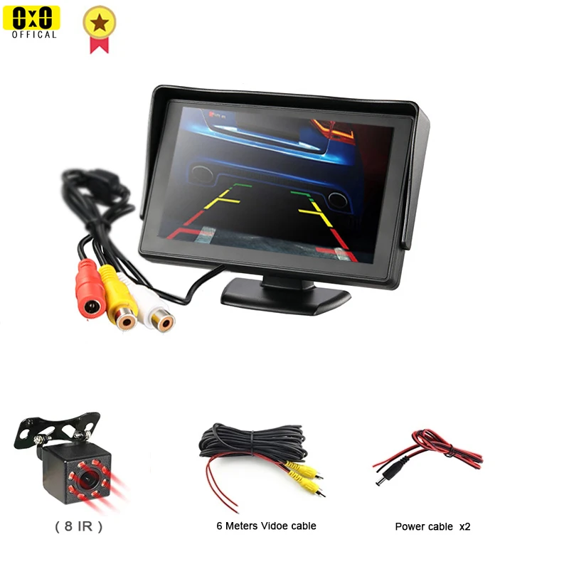 rear view mirror monitor Car Reverse Monitor 4.3 Inch HD Rear View Camera  Monitor with LED Night Vision Camera Parking Camera Monitor headrest dvd player Car Monitors