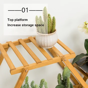 Modern Stand for flowers Bamboo Plant Shelves 2