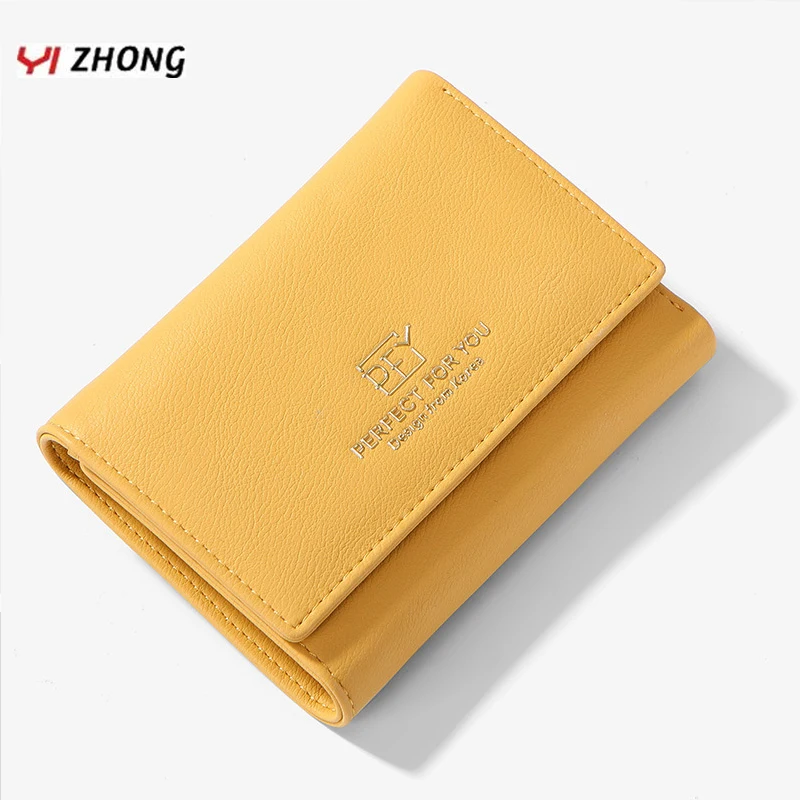 

Leather Mini Many Departments Wallets and Purses for Women Brand Ladies Zipper Coin Card Holder Clutch Wallets Female Money Bag
