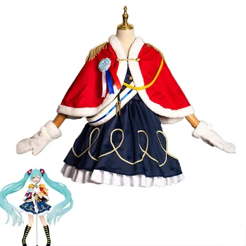 

2020 Vocaloid Winter Live Band Hatsune Miku Cosplay Costumes Women Fancy Dress Cloak Anime Halloween Carnival Uniforms Outfit