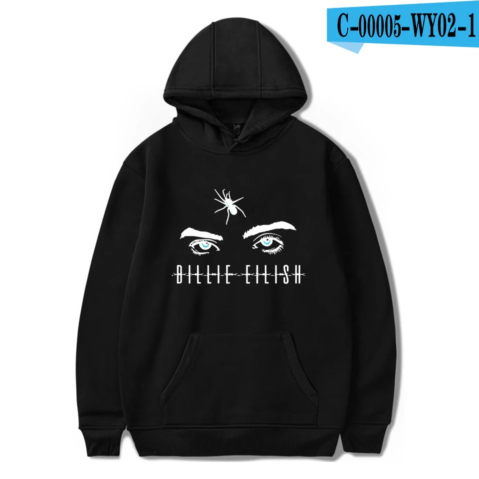 Хлопковые толстовки с капюшоном Idol Billie Eilish популярная одежда для мальчиков и девочек осенне-зимняя Толстовка в стиле Харадзюку Толстовка K-POP пуловеры - Цвет: WY02-1