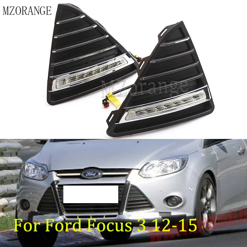 MZORANGE 1 комплект для Ford Focus 3 2012 2013 автомобильный Стайлинг авто DRL дневные Автомобильные дневные ходовые огни комплект с противотуманной лампой