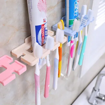

1Pc Toothbrush Holder Bathroom Accessories Toothbrush Organizer Hanging Storage Wall-mounted Toothbrush Rack