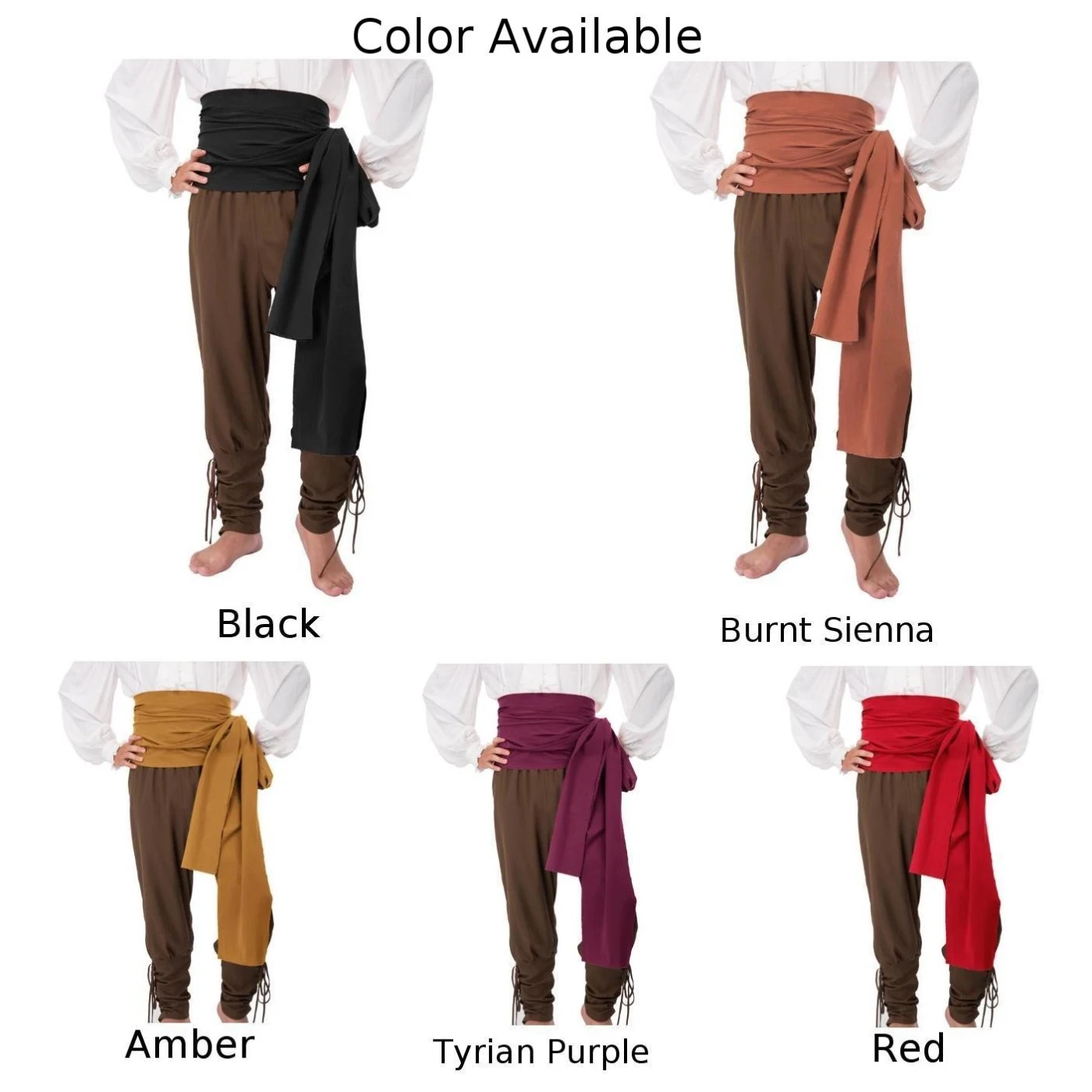 Pirate Pirate Medieval Renaissance Halloween Costume Large Sash 8 Colors