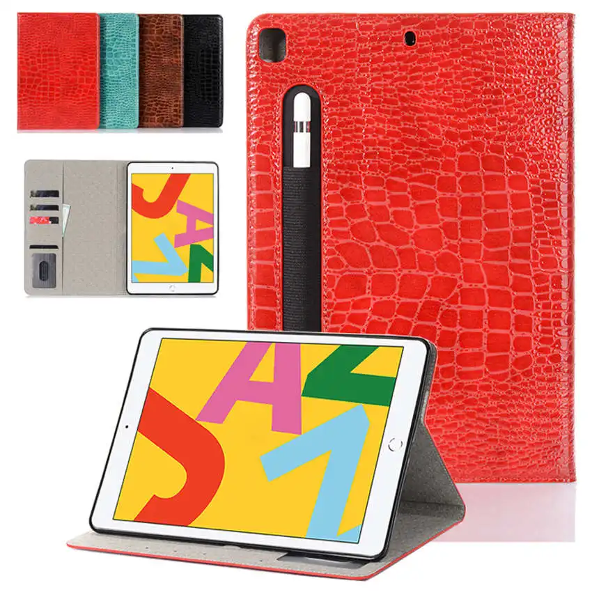 Новый крокодиловый Чехол для iPad 10 2 2019 7 й чехол карандаш роскошный смарт Aotu Sleep из