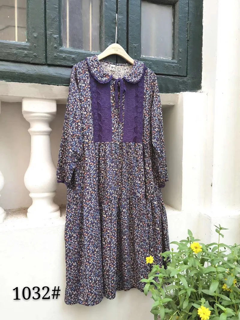 2020 Autumn New Long-Sleeved Dress Mori GIrl Turn-Down Collar Dress H1032 2020 Autumn New Long-Sleeved Dress Mori GIrl Turn-Down Collar Dress H1032