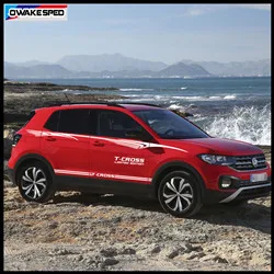 Both Side Edition Limited Sport Stripes For Volkswagen-VW T-cross R line Car Waist Lines Sticker Auto Body Decor Vinyl Decals (3)_副本