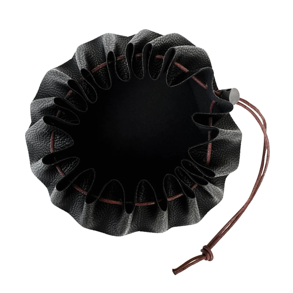 15'' Large Leather Draw String Bushcraft Tinder Storage Pouch Camping Hiking Survival Gear Organizer Holder Bag