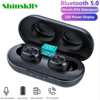 

TWS Bluetooth Earphones Streo Wireless Earbuds with LED Power Display Case 3D Stereo Sound IPX5 Waterproof Whit Charging Box
