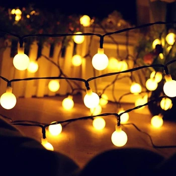 

20 50LED Ball Garland String Light Christmas Holiday lighting Fairy Light Outdoor Solar Powered Lamp Party Wedding Xmas Decorat