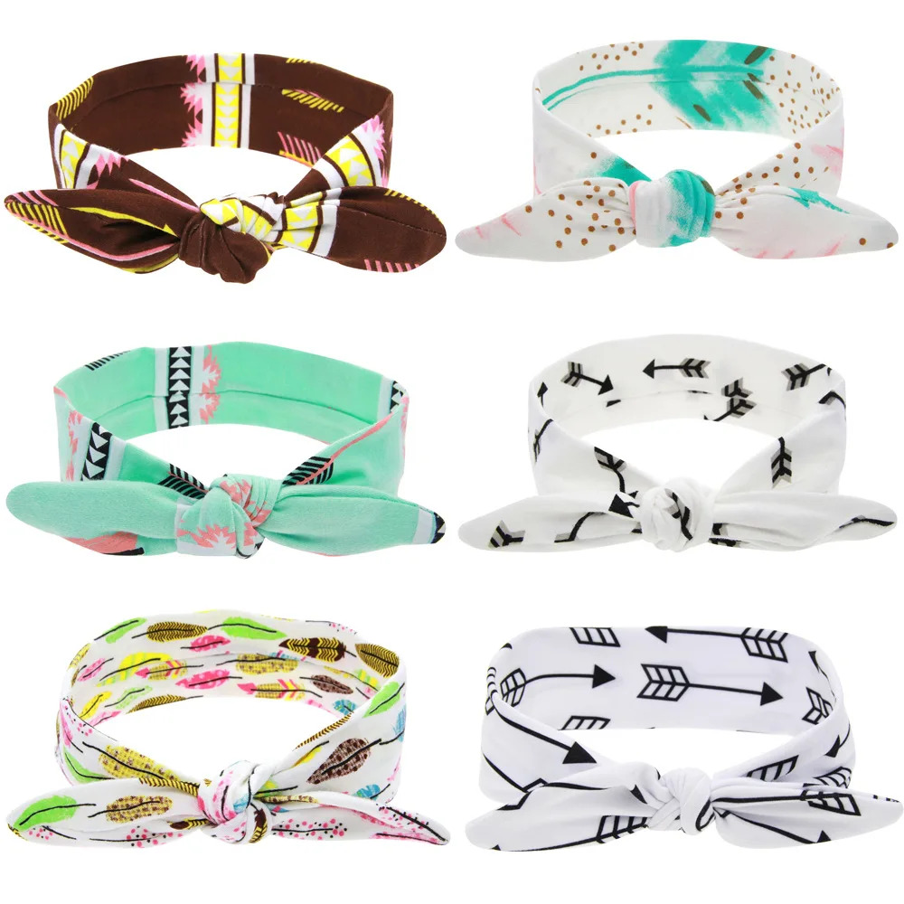 Fashion Girls Knot Headbands Cotton Bowknot Turban for Newborn Rabbit Ear Hairband Kids Headwrap Headwear Hair Accessories | Детская