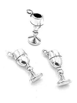 

40pcs Wine Glass charms pendant 20x7x5mm antique silver ornament accessories jewelry making DIY base material